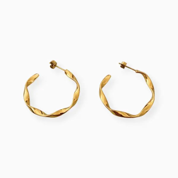 CURLY HOOPS EARRINGS