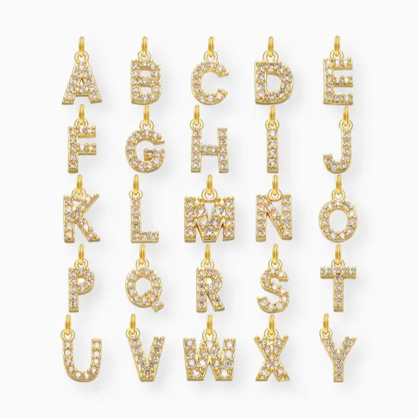 ZIRKONIA SNAKE LETTER NECKLACE