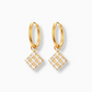 SQUARE ZIRKONIA GOLD EARRINGS